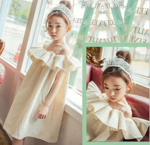 

Girl's summer ruffles condole belt dress , girls summer dresses , children clothing , 5pcs/lot CZQ01