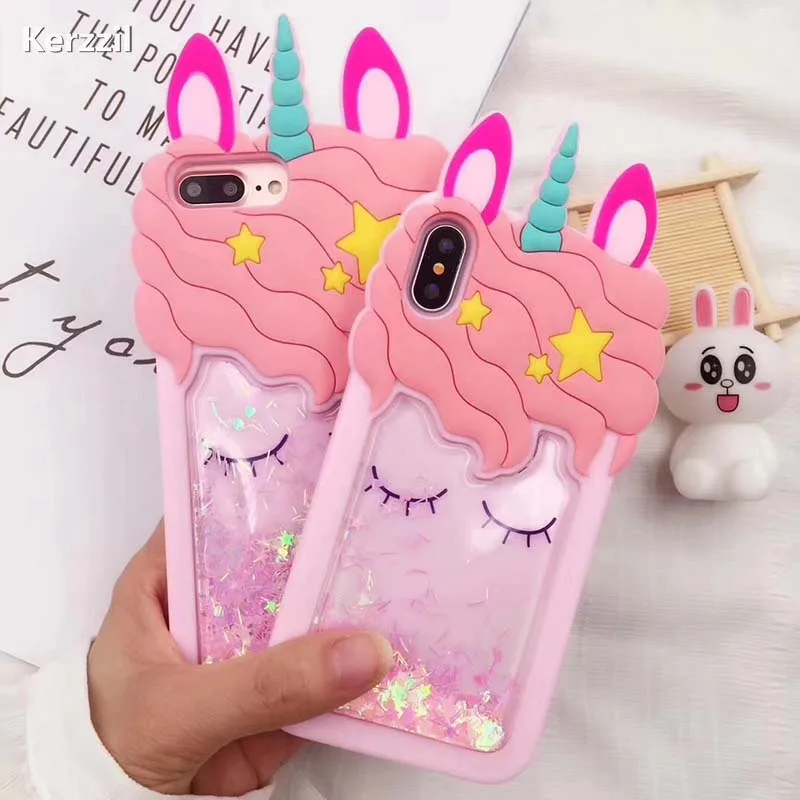 Чехол Kerzzil для iPhone 6 6s plus 5s SE милые Мультяшные розовые чехлы с единорогом 8 7 Plus X