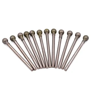 100 шт. сверло F Diamond Bur шариковая форма для стекла Алмазная головка Размер 1,0-5,0 мм аксессуары для электроинструмента хвостовик 2,35 мм