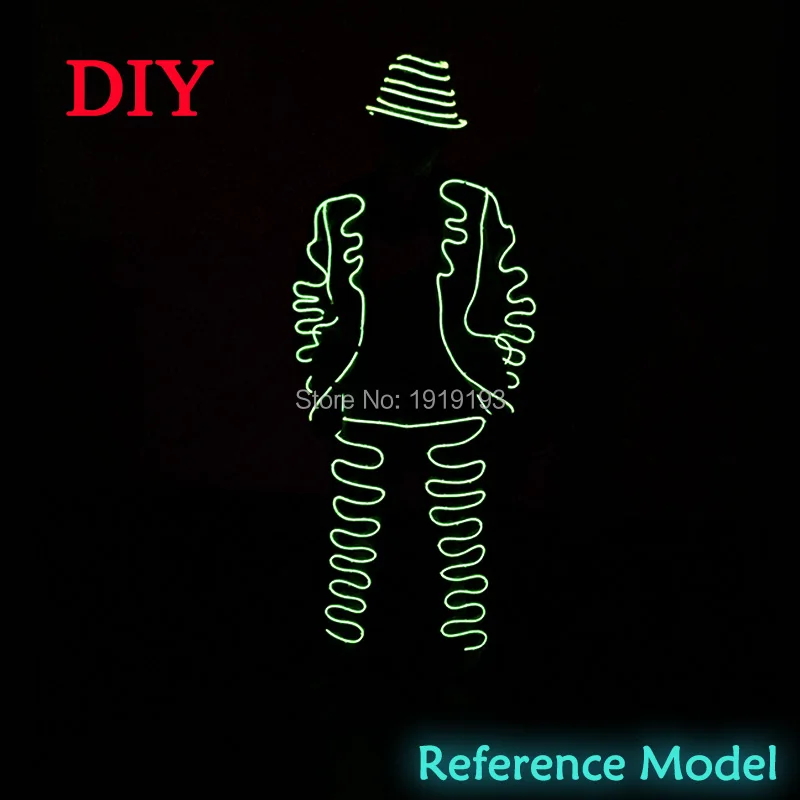 10 цветов выбор Каннам Стиль DIY LED костюм EL wire светящийся одежда неоновый холодный