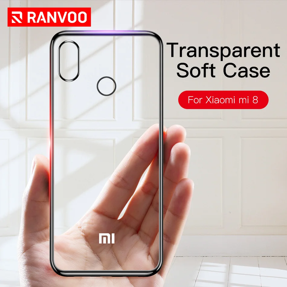 RANVOO чехол для Xiaomi Mi 8 случаях противоударный Силиконовые Мягкий Прозрачный