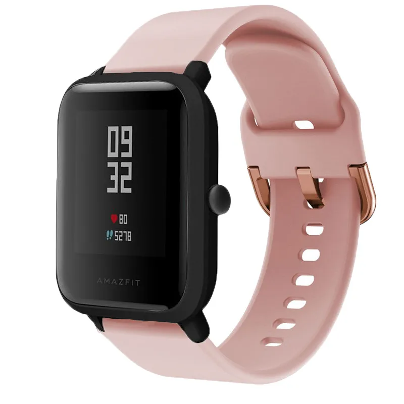 Силиконовый ремешок для Xiaomi amazfit bit bip s Ремешок Смарт часы HUAMI AMAZFIT GTR 42 мм ремешки