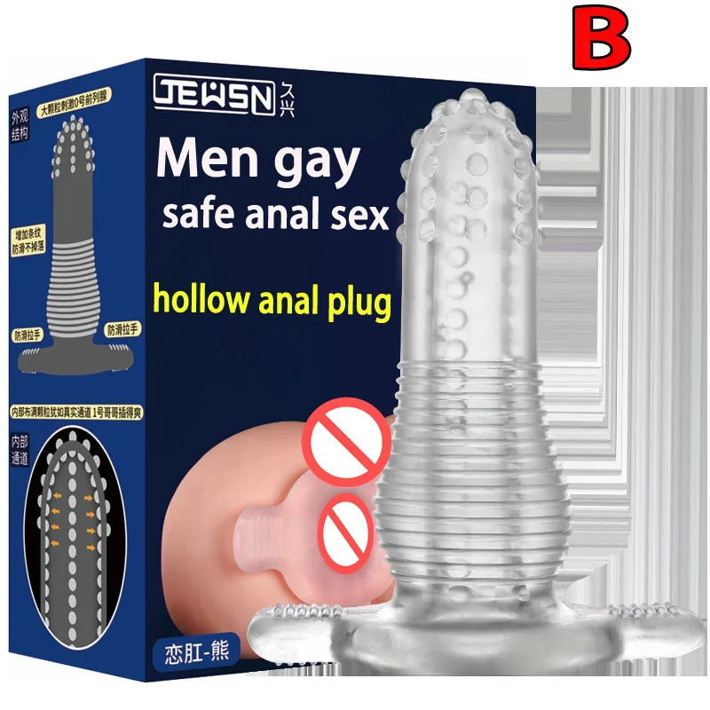 Anal Sex Toy For Men Gay Male Masturbator Soft Silicone Hollow Anus Plug Penis Sleeve Adult Bdsm Butt Extender Dilator 10 | Красота и