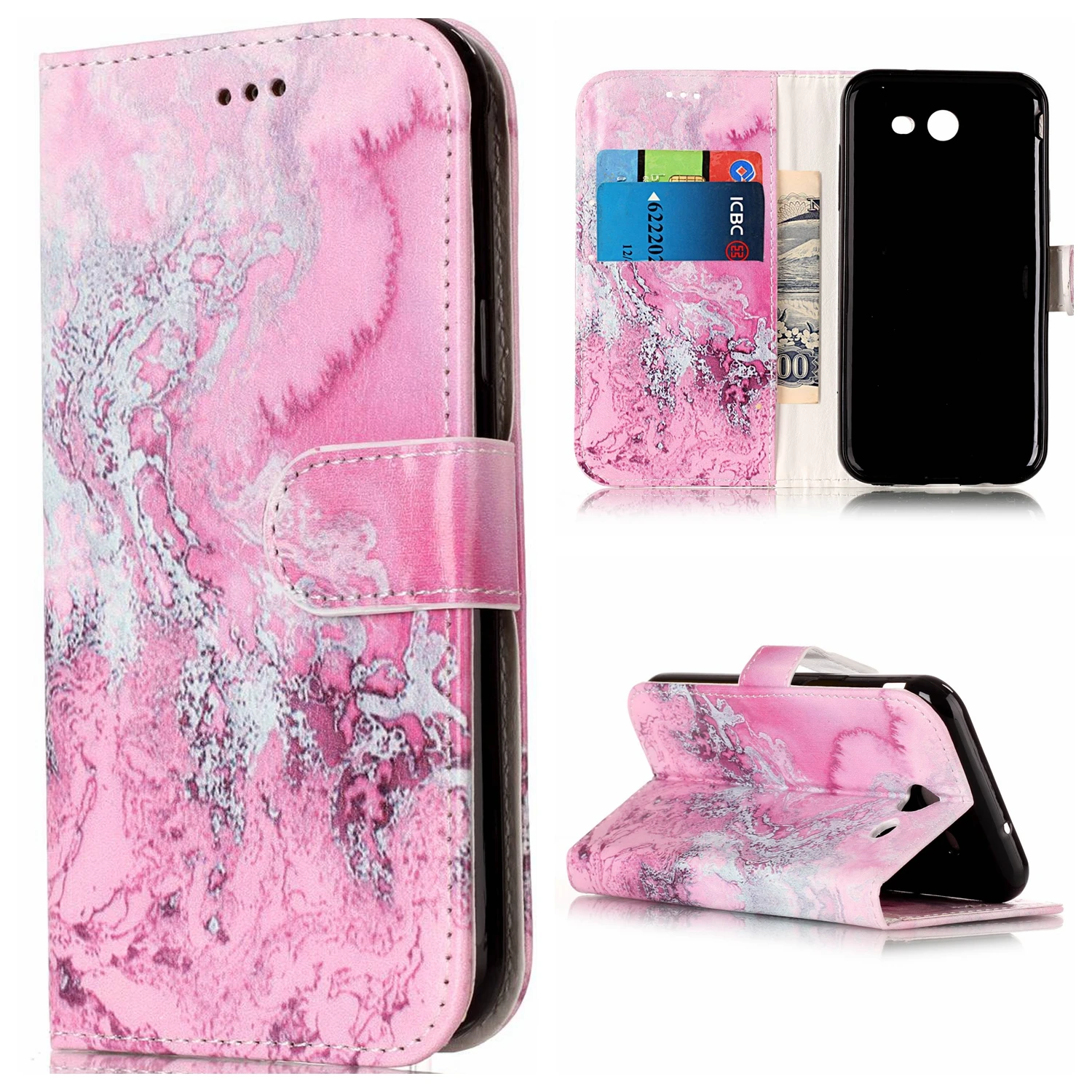 2017 роскошный чехол для Samsung Galaxy J3 SM J327P ПУ + ТПУ Мрамор узор телефон сумка|case for samsung