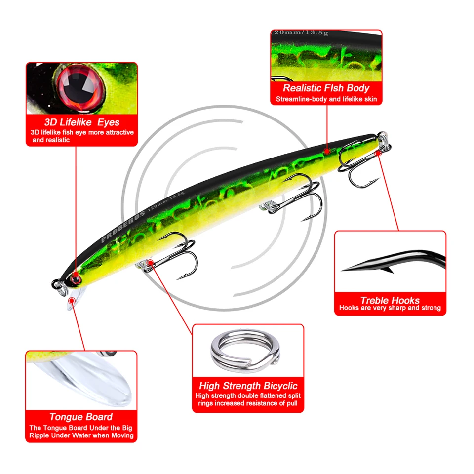 PROBEROS Bassbait 10 цветов для доставки прикорма и оснастки 5 шт./лот гольян приманки 13 г-0