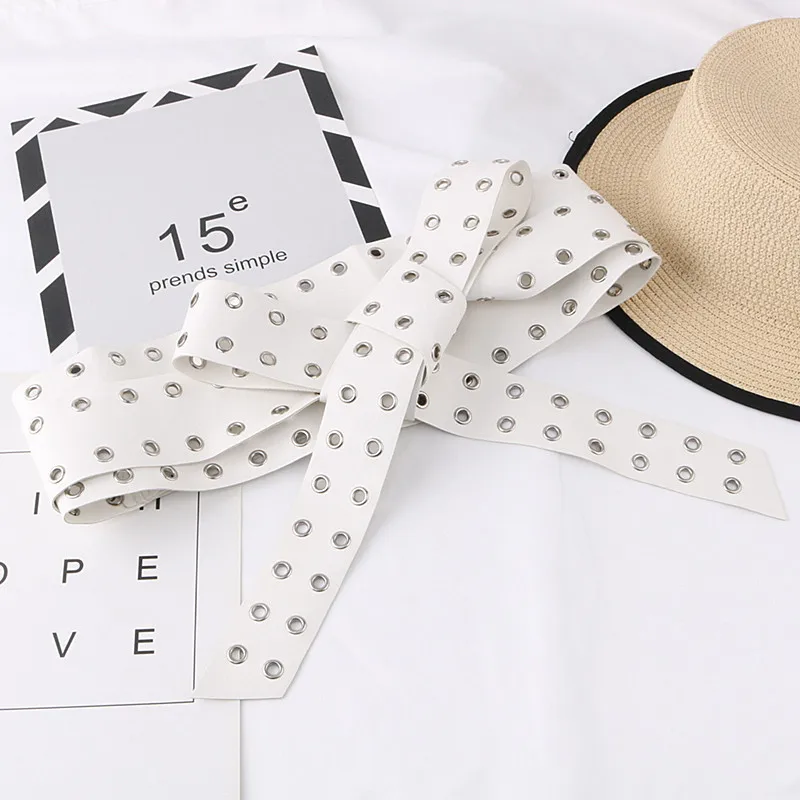 Женские панковские пояса с заклепками на шнуровке бантом женские ремни корсет