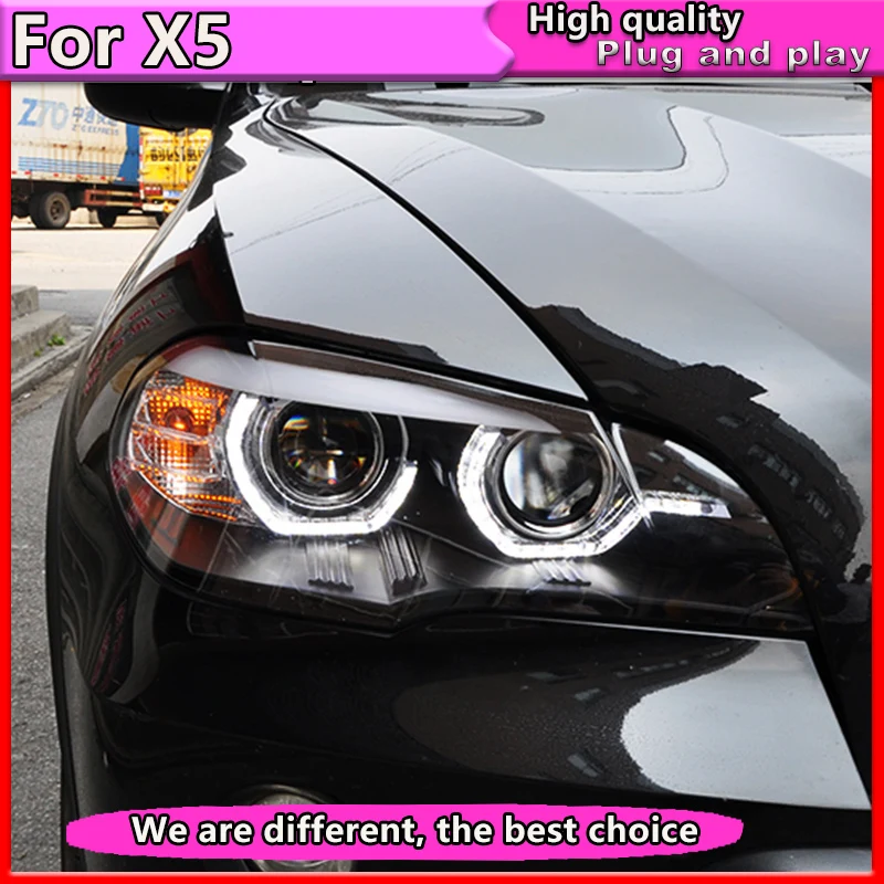 Автомобильный Стайлинг для BMW X5 e70 2007 2013 фара авто светодиодный DRL двойной луч H7 HID