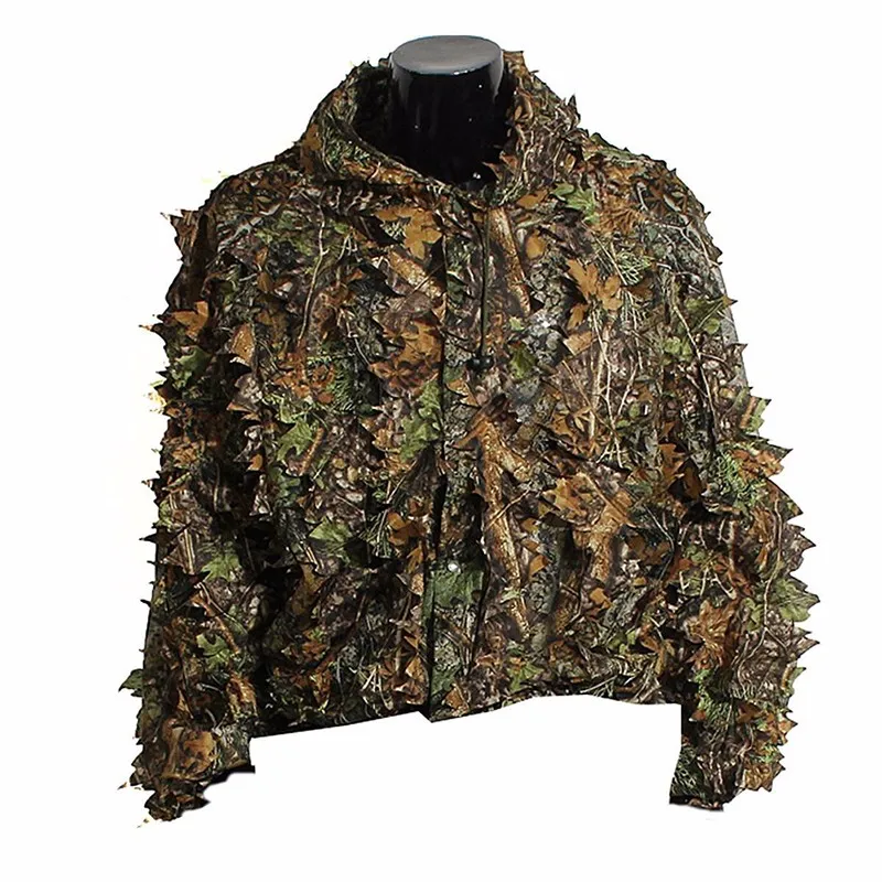 Открытый лист ghillie костюмы лесной камуфляж свободный размер Джунгли Охота Одежда 3D Джунгли Охота