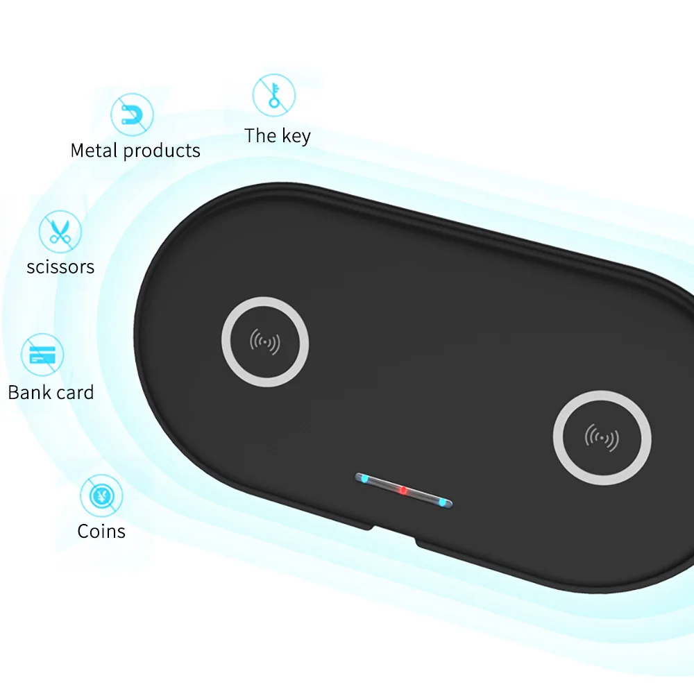 2 в 1 двойное Беспроводное зарядное устройство QI быстрая зарядка для IPhone 8 10 X Samsung
