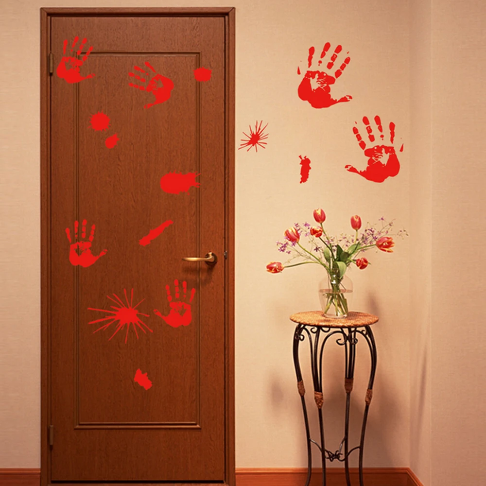 5 Простыни Детские кровавый отпечаток след Наклейки на стену окна от пола