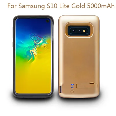 For S10 Lite Gold 25 шт./лот BRSUANG Батарея Зарядное устройство Чехлы 5000 6000 мА/ч, тонкие и легкие зарядным футляром для samsung S9 S10 S10 плюс S10 Note 8, 9 - Цвет: For S10 Lite Gold