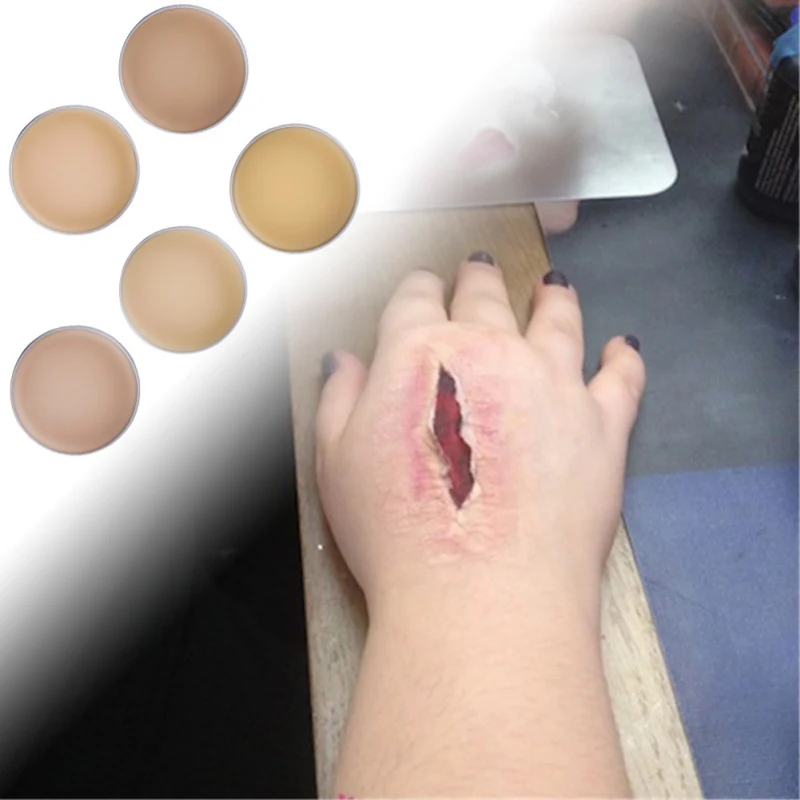 Телесный цвет рана в стиле Хэллоуина Шрам восковая сцена макияж Хэллоуин