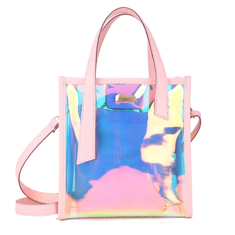 Голографические лазерные сумки мессенджеры железная Радужная женская сумка из