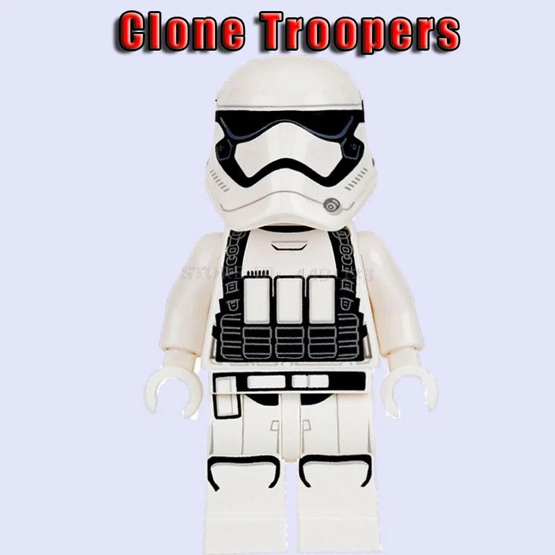 Clone Troopers Кубики на тему фильмов игрушки клонированные солдатики Звездные войны наборы солдат охраны армии Дарт Вейдер Скайуокер Рей R2D2 C3PO Блок Игрушка Звездные войны фигурка - Цвет: Clone Troopers