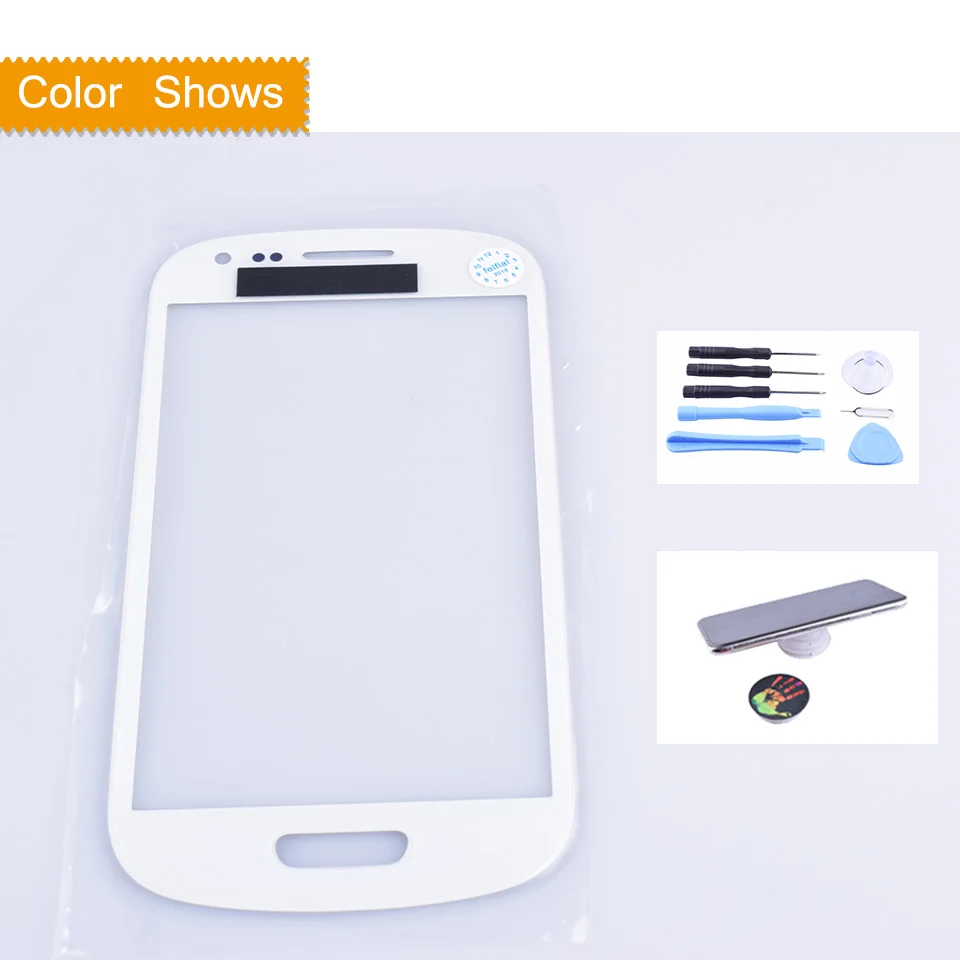 Для samsung Galaxy S III MINI S3 Mini i8190 сенсорный экран Передний сенсорный экран со стеклянной панелью ЖК Внешний объектив GT-i8190 GT-I8190N 4,0" - Цвет: white with gift