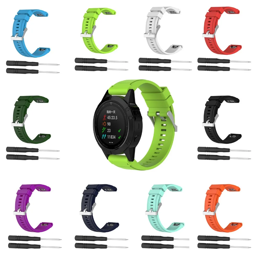 Сменный силиконовый спортивный смарт ремешок для наручных часов Garmin Fenix/5X/5X Puls/3/3