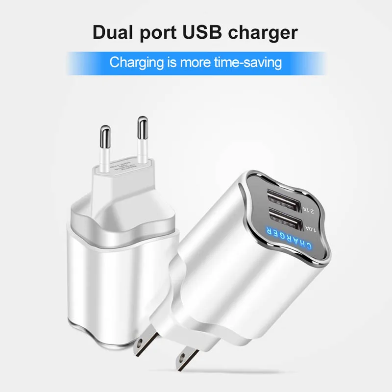 Сетевое зарядное устройство с двумя USB портами 5 В 2 А|Переходники и адаптеры| |