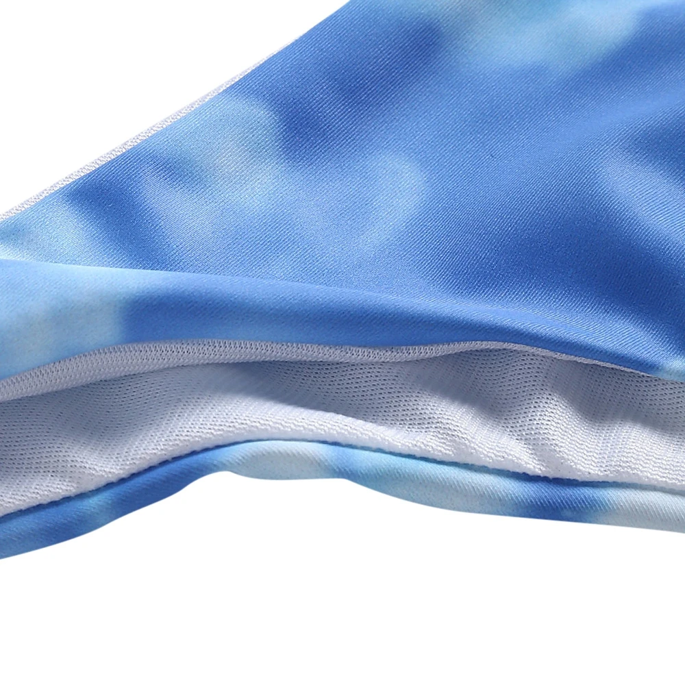 Комплект бикини с голубым градиентом и принтом неба 2019 плавки на тонких