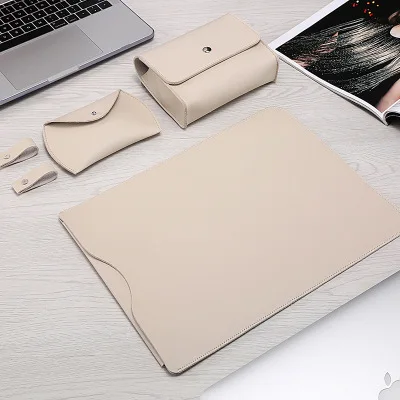 apricot sets Сумка для ноутбука из искусственной кожи для Macbook Air retina 11 12, новинка 13 15, чехол для ноутбука с сенсорной панелью для Xiaomi 13,3 15,6 Surface Pro 4 5 6 - Цвет: apricot sets