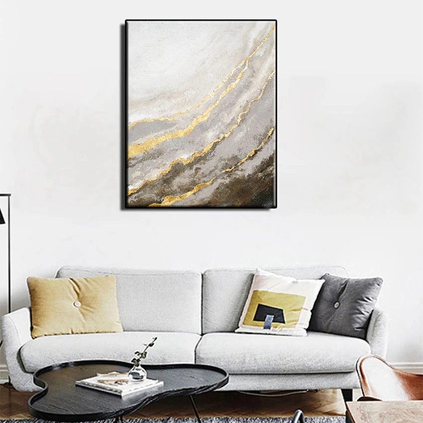 MYT абстрактная белая цветная живопись современное искусство на холсте акриловая