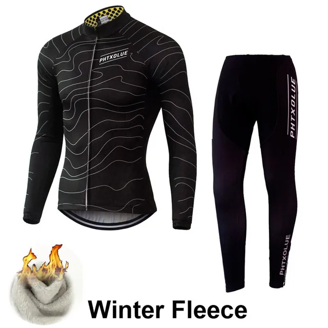 Winter Fleece 03 Phtxolue зимний термальный флисовый комплект велосипедной одежды Майо Ropa Ciclismo Invierno MTB велосипедные майки велосипед спортивная одежда - Цвет: Winter Fleece 03