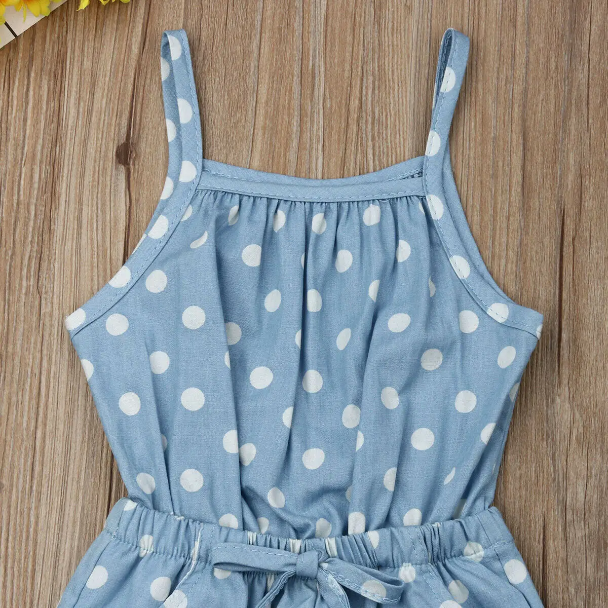 2019 летние синие милые в крапинку хлопковые Блузы с оборками без рукавов Bib штаны