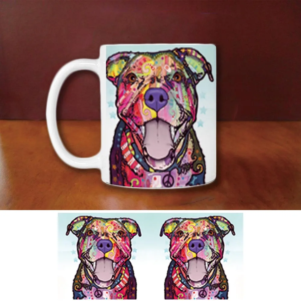 Мода Pitbull Кофе Кружки прекрасная собака Творческий животных белая керамическая кружка пользовательские подарки на день рождения для Семья Друзья детей