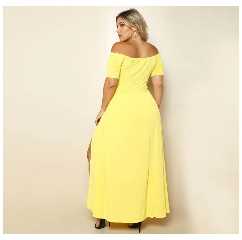 Women Elegant Party Evening Long Dress 2017 Sexy Slash Neck Split Prom Maxi Slim Casual Plus Size | Женская одежда