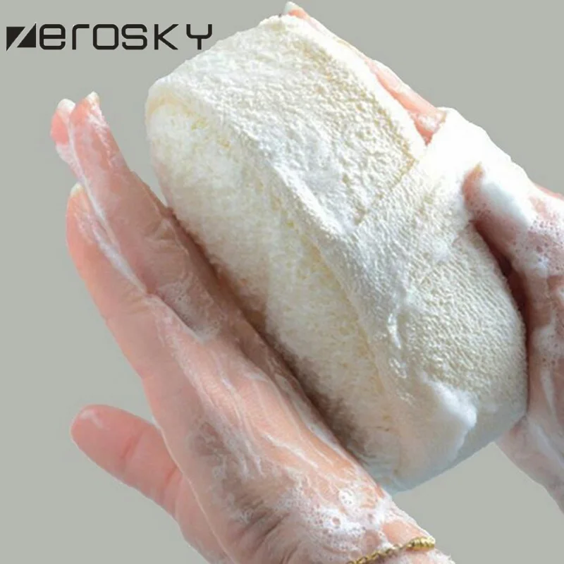 Мягкая свежая натуральная губка Zerosky Luffa для душа спа скруббер отшелушивающий