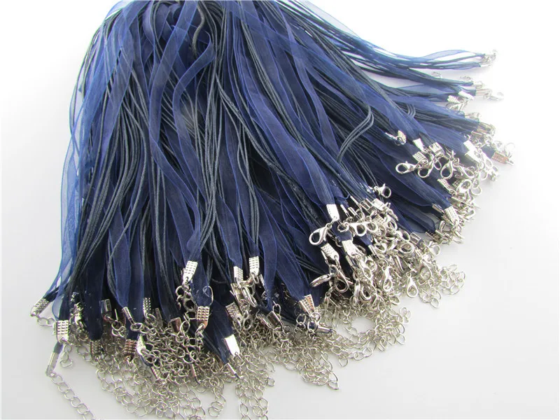 10pcs/lot Assorted Colors Organza Ribbon Necklace Cord with Lobster Clasp For DIY Jewelry Making FK-1 | Украшения и аксессуары