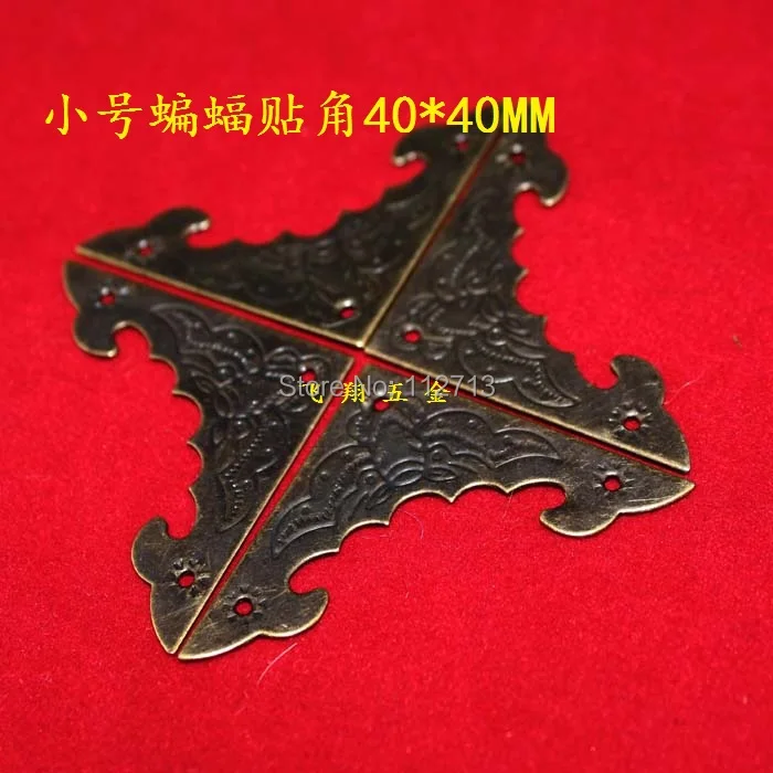 50 шт. 40 мм длина стороны антикварные деревянные угол летучей мыши наклейки