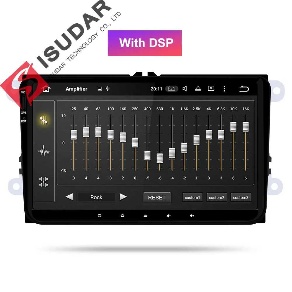 Isudar 2 Din Авто Радио Android 9 для VW/Golf/POLO/Passat/Skoda/Fabia/Octavia/Seat/Leon Автомобильный мультимедийный видео плеер gps USB DVR - Цвет: With DSP