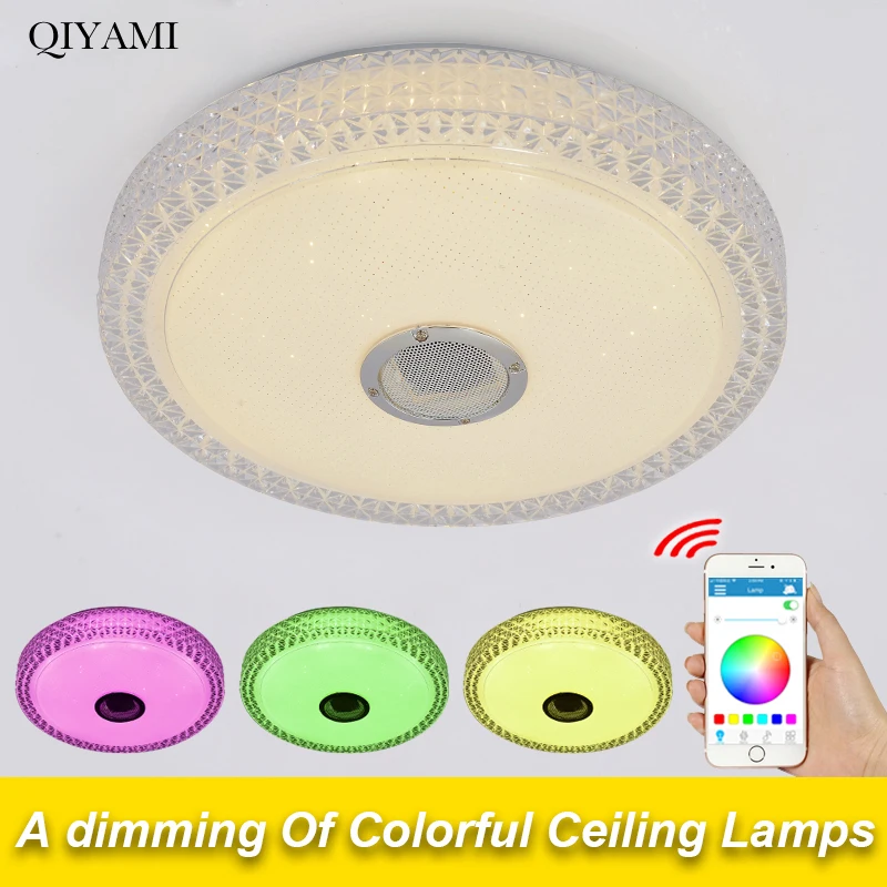 RGB приложение светодиодный потолочный светильник заподлицо 24 Вт Музыка с Bluetooth
