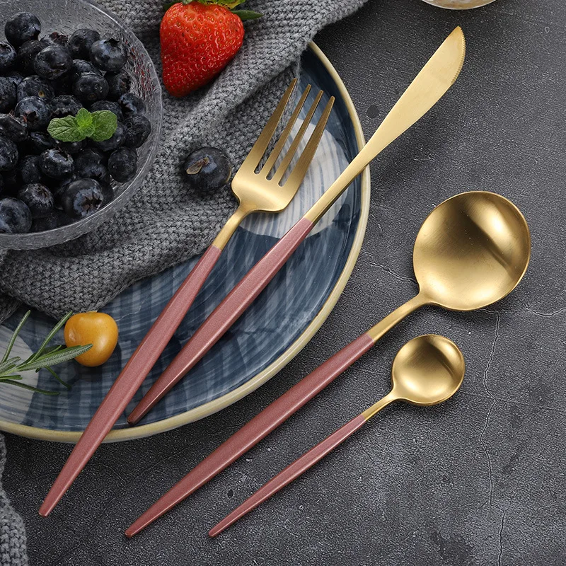 Набор столовых приборов ONEUP 4 шт./комплект, Европейский нержавеющая сталь, ножи, вилки, ложки, декор для дома, вечеринки и кухни.