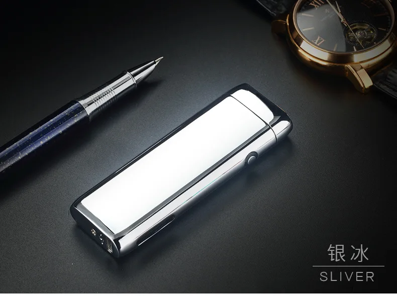 Металлический ветрозащитный Электронный Usb зарядный прикуриватель двойной для Плазменно-дуговой импульсный персональный Мощный светодиодный дисплей зажигалки