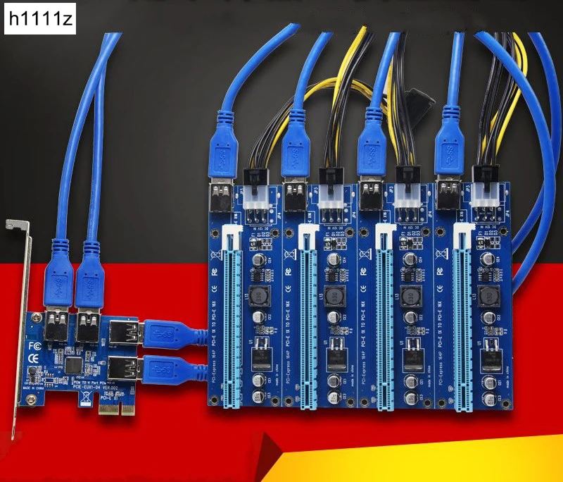 aad in card PCIe 1-4 PCI express 16X Слоты Riser Card PCI-E 1X внешний 4 PCI-e слот адаптер PCIe порт мультипликатор карты