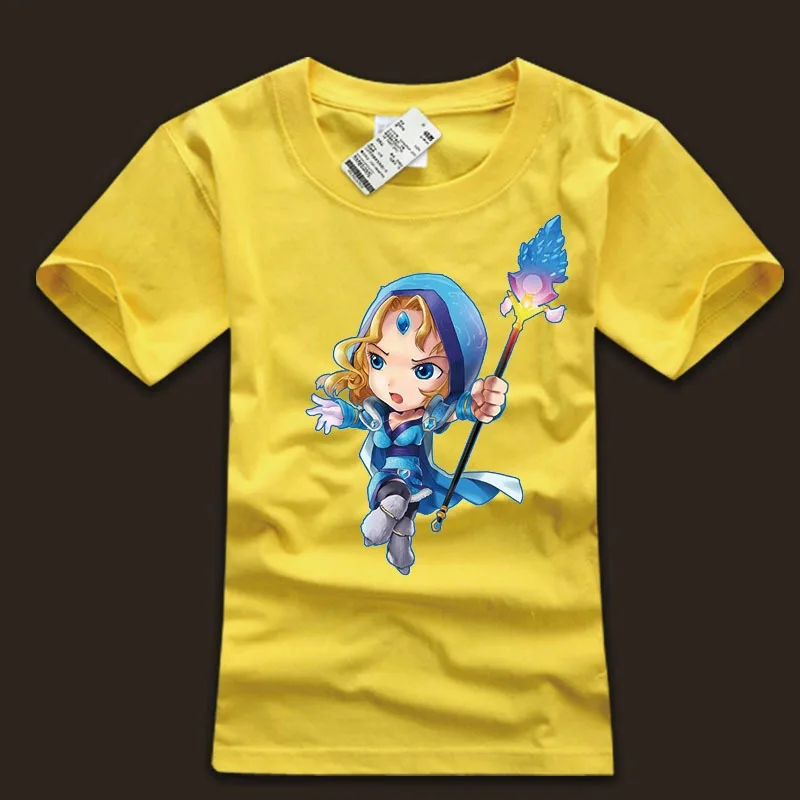 DOTA 2 Crystal Maiden футболка черный короткий рукав 100% хлопок hero футболки игровые для