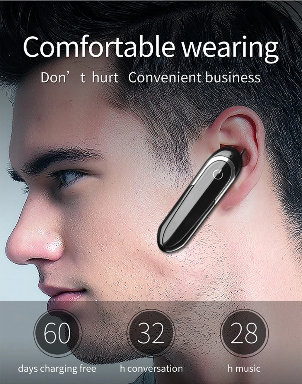 FELYBY D5 Bluetooth беспроводные наушники мини спортивные водонепроницаемые руки-вкладыши с микрофоном для телефона компьютера ноутбука