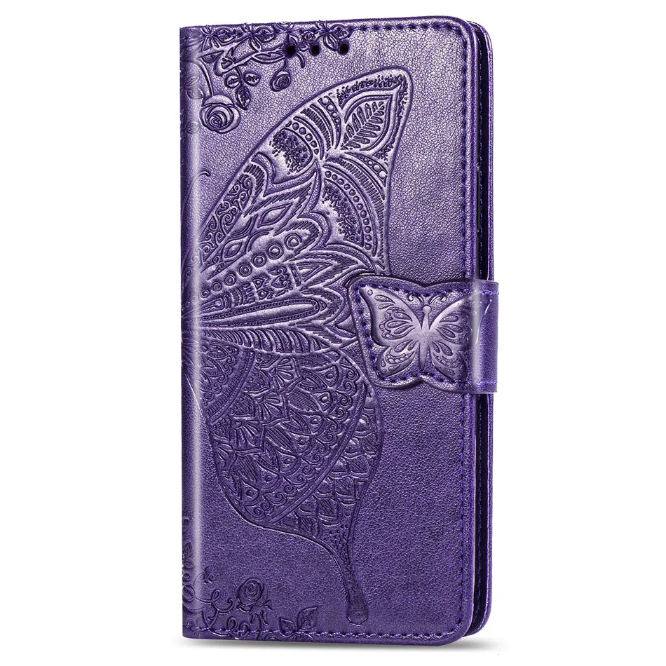 Deep Purple Модный Стильный чехол для Xiaomi Max3 F1 8 Lite Play 9 9SE Redmi Note 5 Plus 6 Pro 6A 7 GO, милый кожаный чехол с бабочкой для телефона P05Z - Цвет: Deep Purple