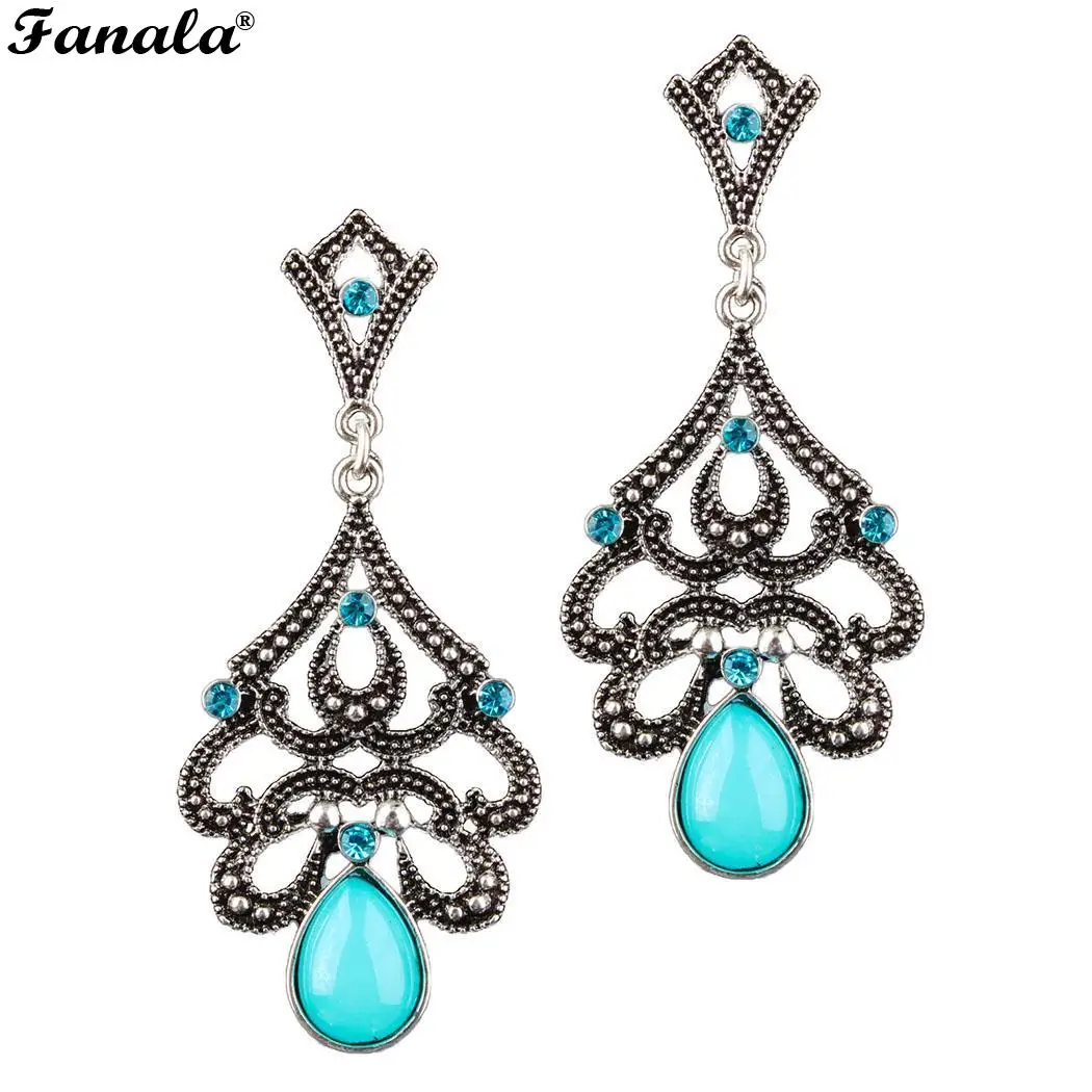 Геометрические серьги капли с камнями из горного хрусталя|Серьги-подвески| |