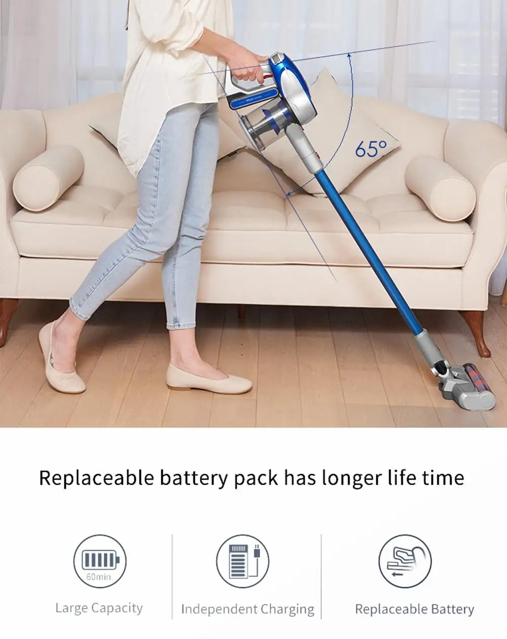 Xiaomi JIMMY JV83 450W вертикальный беспроводной пылесос ручной 135AW 20Kpa всасывающее