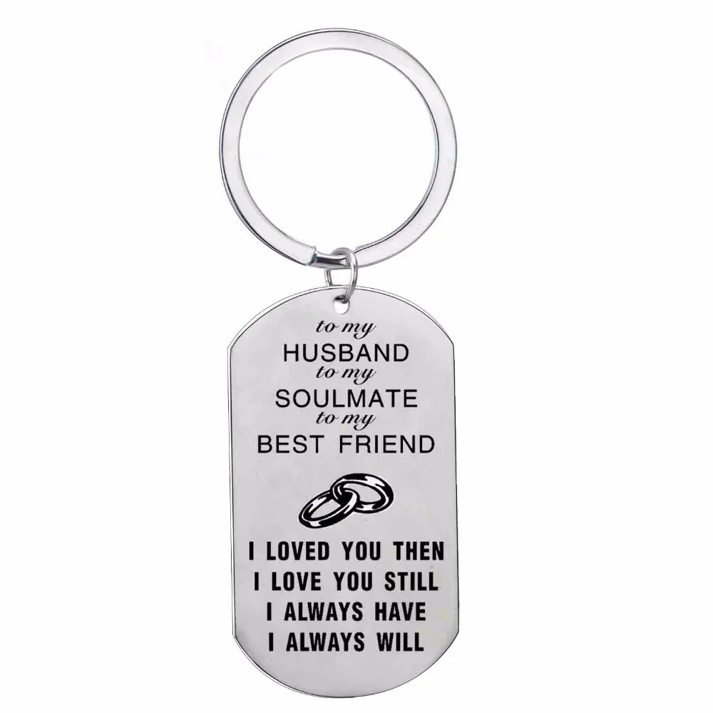 Family Love Dad Mom To Son Daughter Keychain Stainless Steel Keyring Mothers Fathers Wife Husband Couples Key Chains Rings Gifts | Украшения
