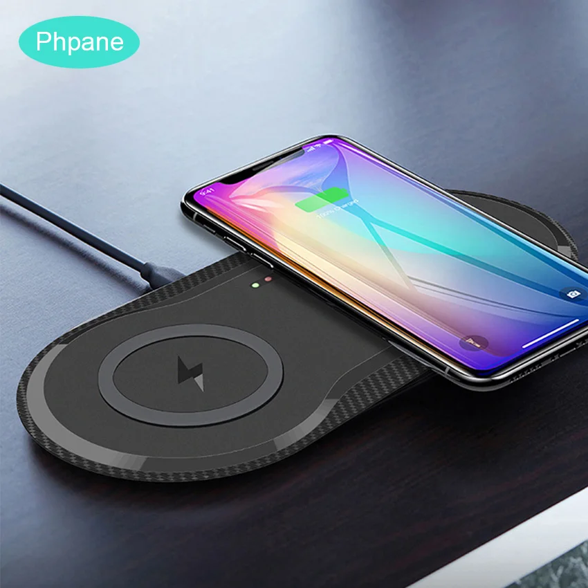 Беспроводное зарядное устройство QI 20 Вт быстрая Беспроводная зарядка Duo Pad для