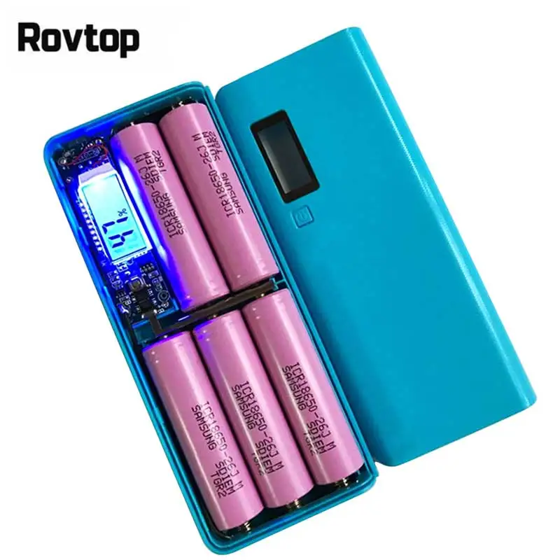 Rovtop горячая Распродажа 5 в двойной USB 5x18650 Блок питания аккумулятор мобильный