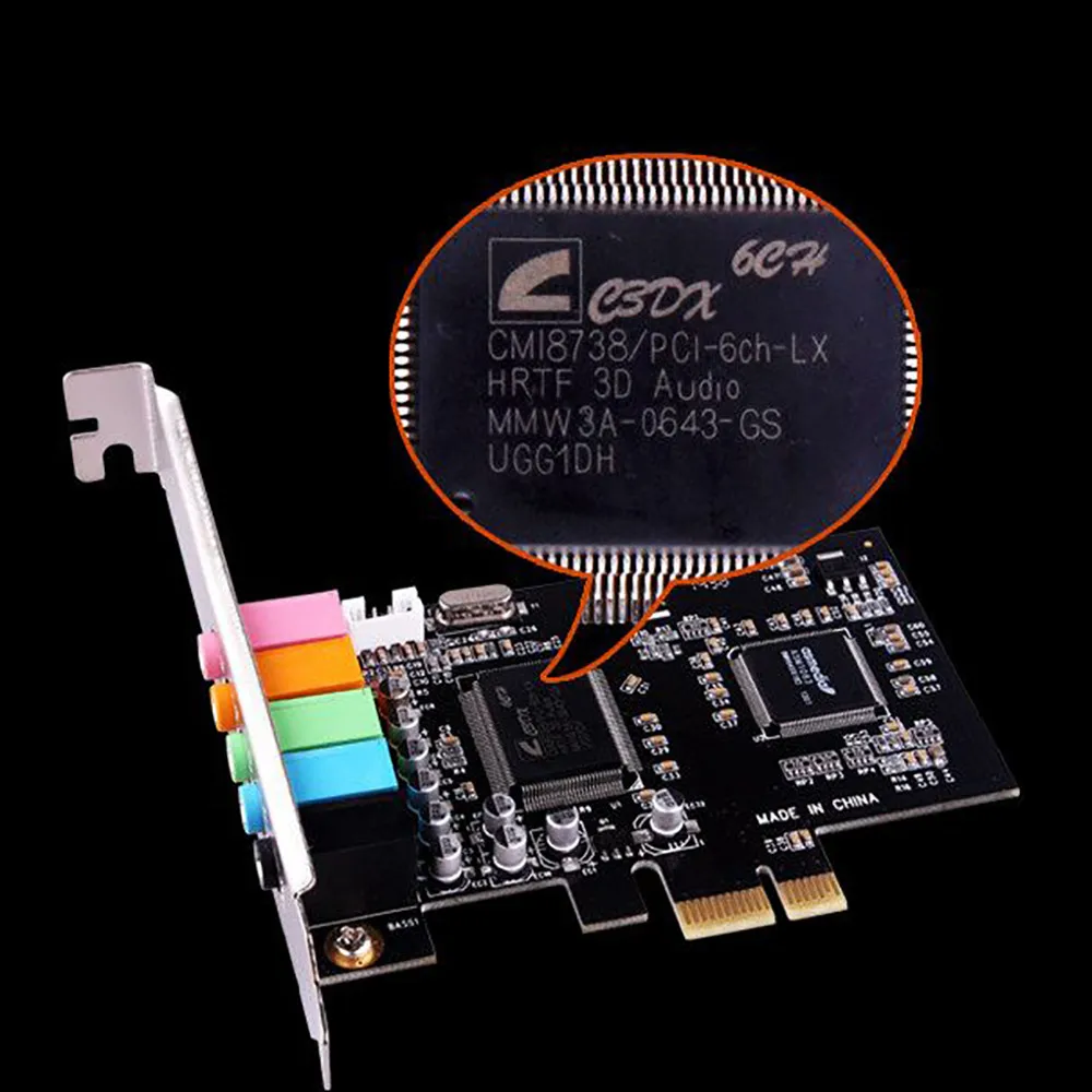 Аудио Звуковая карта PCI E 5 1 звук портов звуковая CMI8738 кино стерео объемная ED
