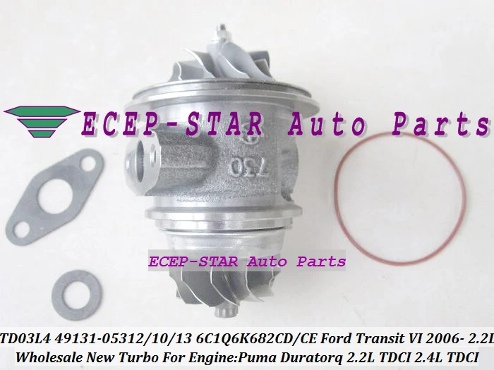 Бесплатная доставка турбо CHRA картридж TD03L4 49131 05312 6C1Q6K682CD 6C1Q6K682CE для Ford Tourneo Transit VI 2006
