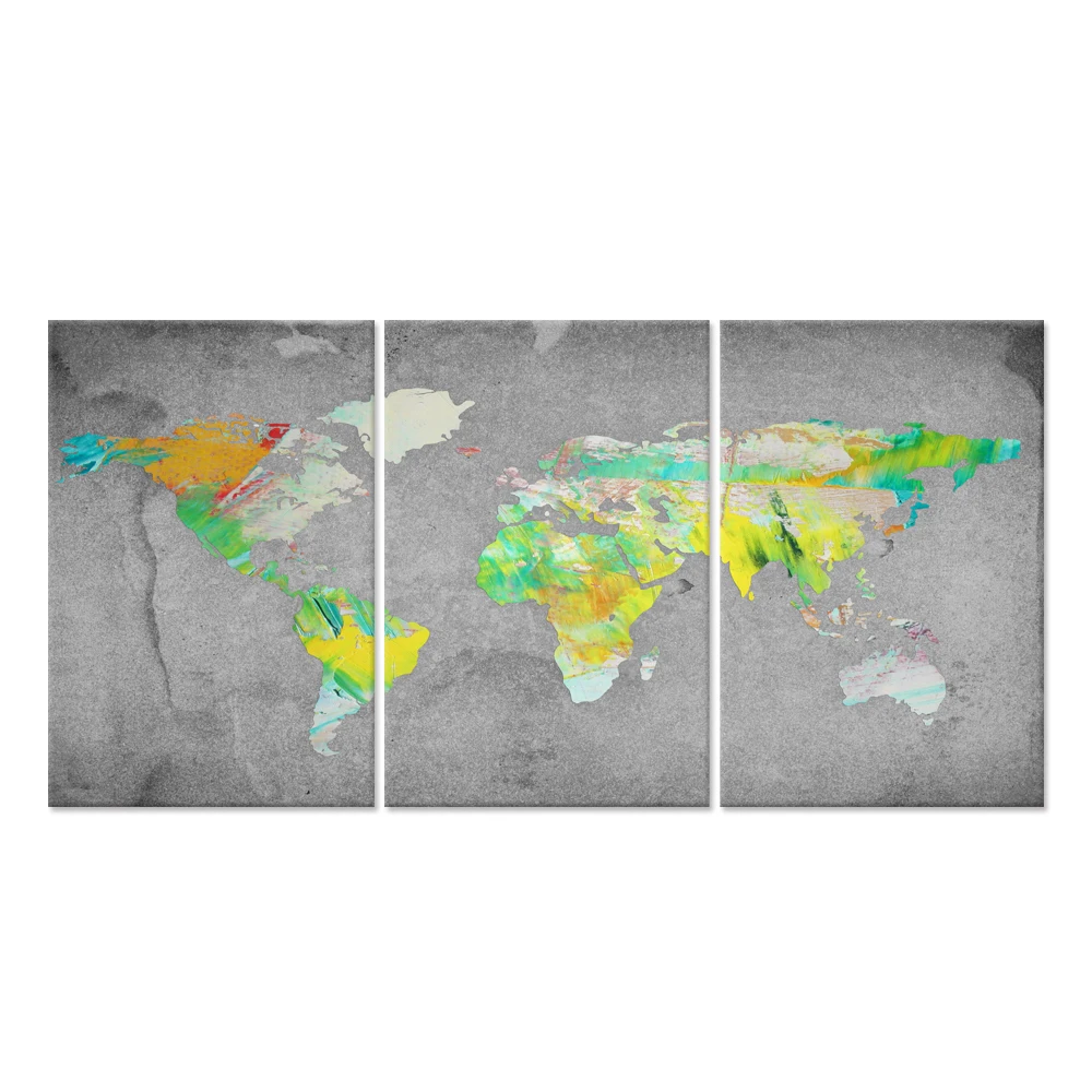 

Настенный постер мира акварелью, 3 предмета, абстрактная печать, живопись на холсте, Современные стильные картины, декор для гостиной