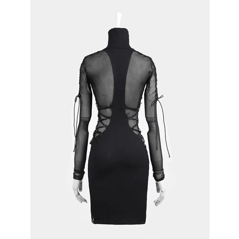 Модное женское платье в стиле Панк Rave сексуальное черное рок праздничное уличное
