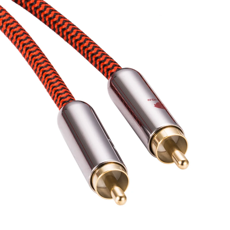 Фото Hifi Двойной RCA кабель 2 угол RCA к 2 прямой RCA TV VCD усилители домашние динамик аудио экранированный кабель 1 м 1,5 3 5 8 15 №4