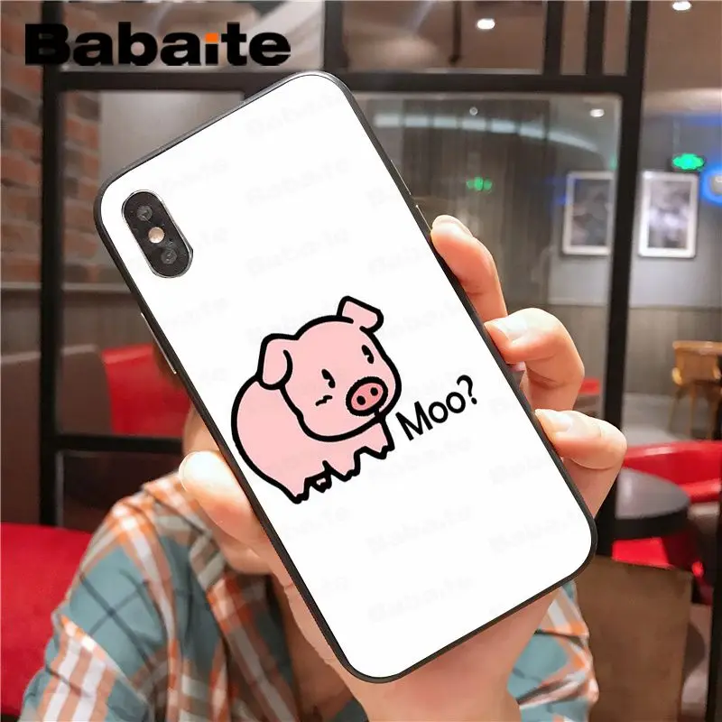 Для iphone 11pro max мягкий чехол для телефона с мультяшным животным поросенком 8 7 6 6S Plus X